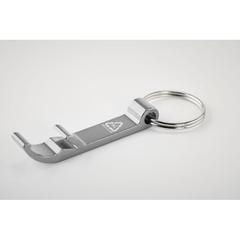 Vue Porte-clés en aluminium recyclé - Ovikey de couleur gris| Krokrodeal