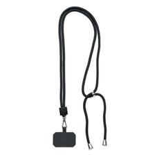 Vue Lanyard porte-téléphone RPET - Nonette de couleur noir| Krokrodeal