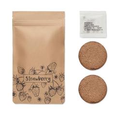 Vue Kit de culture de fraises - Fresa kit de couleur marron| Krokrodeal