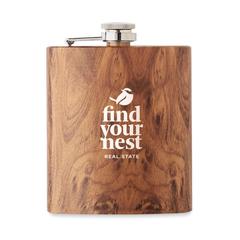 Vue Flasque en inox recyclé 190 ml - Namib flask de couleur marron| Krokrodeal