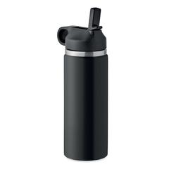 Vue Bouteille à double paroi 500 ml - Ivalo de couleur noir| Krokrodeal