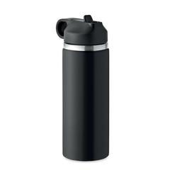 Vue Bouteille à double paroi 500 ml - Ivalo de couleur noir| Krokrodeal