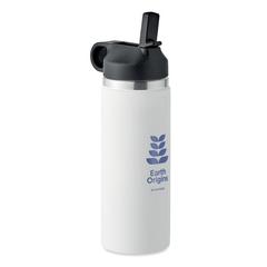 Vue Bouteille à double paroi 500 ml - Ivalo de couleur blanc| Krokrodeal