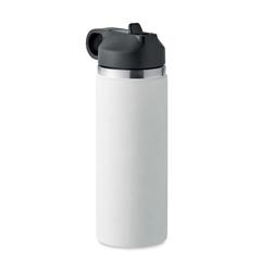Vue Bouteille à double paroi 500 ml - Ivalo de couleur blanc| Krokrodeal