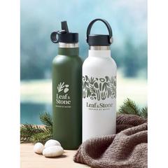 Vue Bouteille double paroi 700 ml - Boali de couleur blanc| Krokrodeal