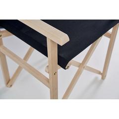 Vue Chaise de plage pliable en bois - Rimies de couleur noir| Krokrodeal