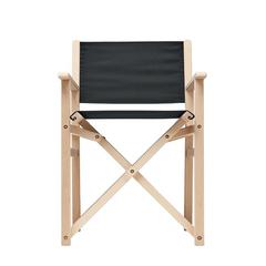 Vue Chaise de plage pliable en bois - Rimies de couleur noir| Krokrodeal