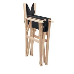Vue Chaise de plage pliable en bois - Rimies de couleur noir| Krokrodeal