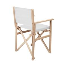 Vue Chaise de plage pliable en bois - Rimies de couleur blanc| Krokrodeal
