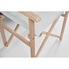 Vue Chaise de plage pliable en bois - Rimies de couleur blanc| Krokrodeal
