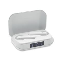 Vue Ecouteurs TWS en ABS recyclé - Quaver de couleur blanc| Krokrodeal