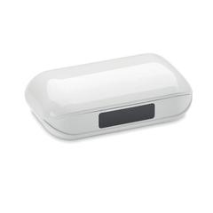 Vue Ecouteurs TWS en ABS recyclé - Quaver de couleur blanc| Krokrodeal