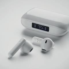 Vue Ecouteurs TWS en ABS recyclé - Quaver de couleur blanc| Krokrodeal