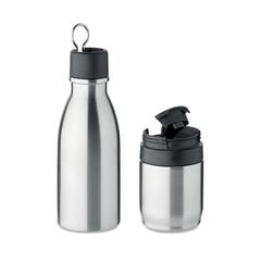 Vue Bouteille double paroi 500ml - Atera de couleur gris| Krokrodeal