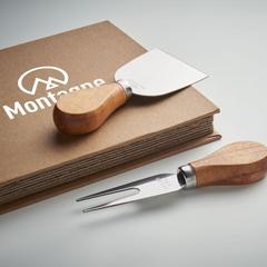 Vue Set de 4 couteaux à fromage - Quattro de couleur marron| Krokrodeal