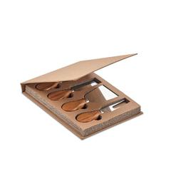Vue Set de 4 couteaux à fromage - Quattro de couleur marron| Krokrodeal