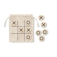 Vue Jeu de morpion en bois - Topos de couleur marron| Krokrodeal
