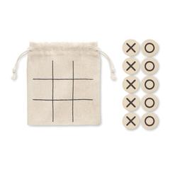 Vue Jeu de morpion en bois - Topos de couleur marron| Krokrodeal