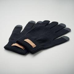Vue Gants tactiles en RPET - Dactile de couleur noir| Krokrodeal