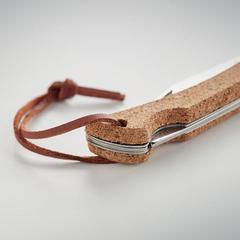 Vue Couteau pliable manche liège - Bladekork de couleur marron| Krokrodeal