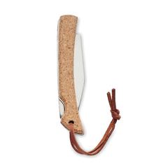 Vue Couteau pliable manche liège - Bladekork de couleur marron| Krokrodeal