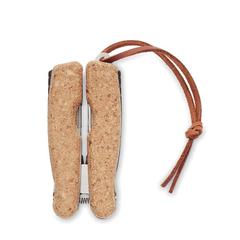 Vue Couteau multifonctions liège - Plierkork de couleur marron| Krokrodeal