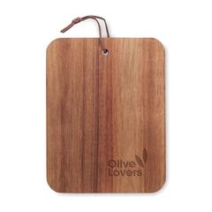 Vue Planche découper bois d'acacia - Serviro de couleur marron| Krokrodeal