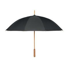 Vue Parapluie 23,5" RPET/bambou - Tutendo de couleur noir| Krokrodeal
