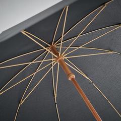 Vue Parapluie 23,5" RPET/bambou - Tutendo de couleur noir| Krokrodeal