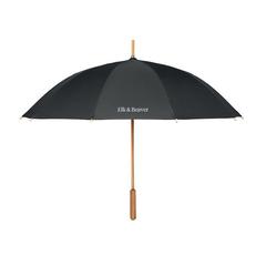 Vue Parapluie 23,5" RPET/bambou - Tutendo de couleur noir| Krokrodeal