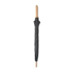 Vue Parapluie 23,5" RPET/bambou - Tutendo de couleur noir| Krokrodeal
