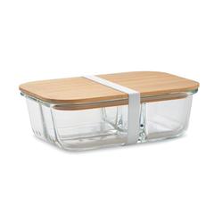 Vue Lunchbox en verre et bambou - Tundra 3 de couleur blanc| Krokrodeal