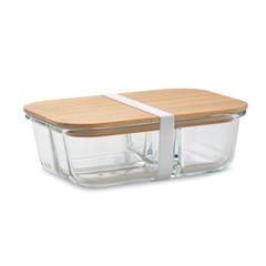 Vue Lunchbox en verre et bambou - Tundra 3 de couleur blanc| Krokrodeal