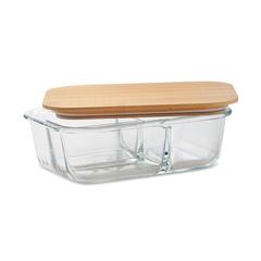 Vue Lunchbox en verre et bambou - Tundra 3 de couleur blanc| Krokrodeal