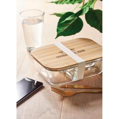 Vue Lunchbox en verre et bambou - Tundra 3 de couleur blanc| Krokrodeal