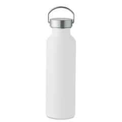 Vue Bouteille en alu recyclé 500ml - Albo de couleur blanc| Krokrodeal