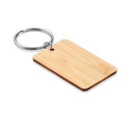 Porte-clés rectangulaire bambou - Angleboo publicitaire pas cher