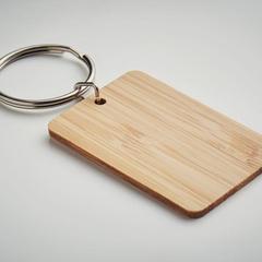 Vue Porte-clés rectangulaire bambou - Angleboo de couleur marron| Krokrodeal