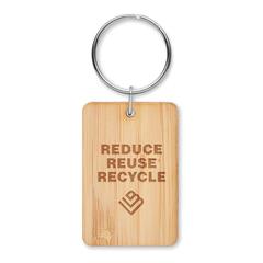 Vue Porte-clés rectangulaire bambou - Angleboo de couleur marron| Krokrodeal