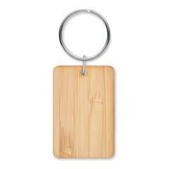 Vue Porte-clés rectangulaire bambou - Angleboo de couleur marron| Krokrodeal