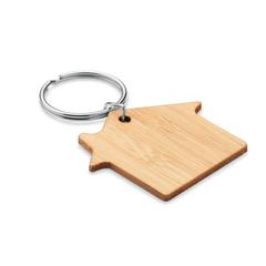 Porte-clés maison bambou - Houseboo publicitaire pas cher