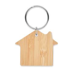 Vue Porte-clés maison bambou - Houseboo de couleur marron| Krokrodeal