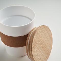 Vue Gobelet en PP recyclé 300 ml - Galao de couleur blanc| Krokrodeal