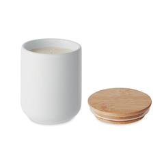 Vue Bougie en cire végétale 200 gr - Veika de couleur blanc| Krokrodeal
