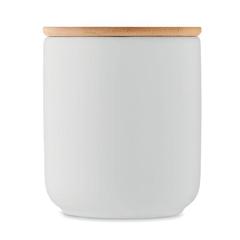 Vue Bougie en cire végétale 200 gr - Veika de couleur blanc| Krokrodeal