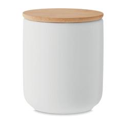 Vue Bougie en cire végétale 200 gr - Veika de couleur blanc| Krokrodeal