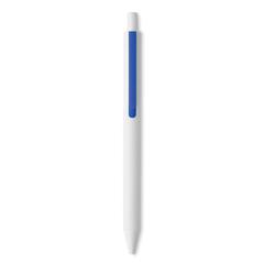 Vue Stylo poussoir en ABS recyclé - Side de couleur bleu| Krokrodeal