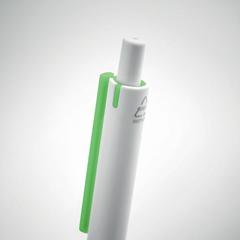 Vue Stylo poussoir en ABS recyclé - Side de couleur vert| Krokrodeal