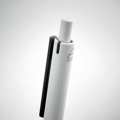 Vue Stylo poussoir en ABS recyclé - Side de couleur noir| Krokrodeal