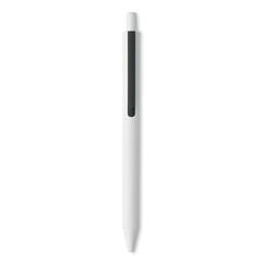 Vue Stylo poussoir en ABS recyclé - Side de couleur noir| Krokrodeal